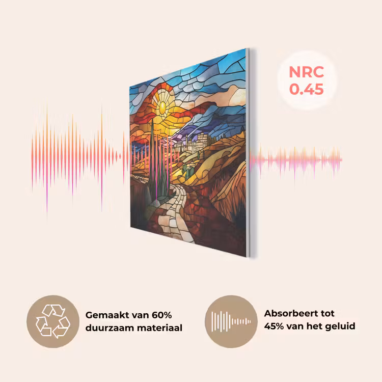 Mozaïek - Zon - Landschap - Dorp PET vilt klein -USP_NL