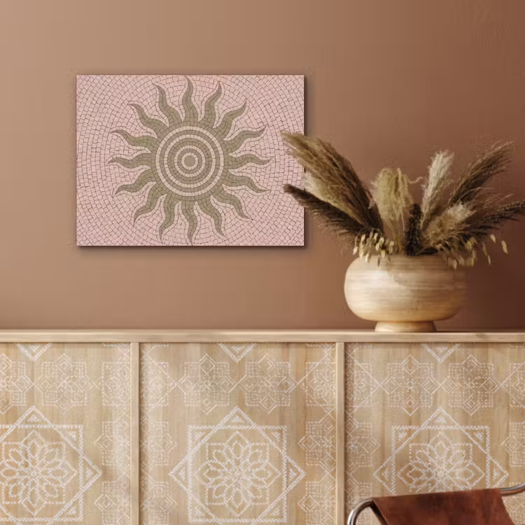 Mozaïek - Zon - Patroon - Klassiek - Roze PET vilt klein -sfeer4