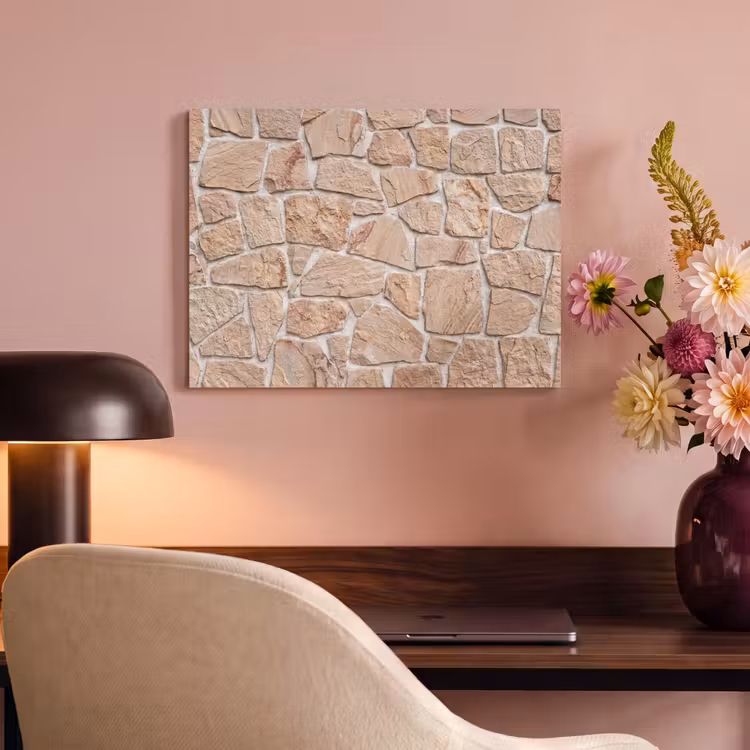 Muur - Steen - Patroon - Rustiek - Beige PET vilt klein -sfeer3