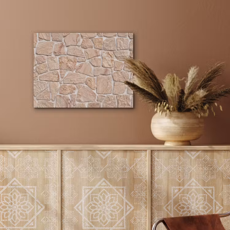 Muur - Steen - Patroon - Rustiek - Beige PET vilt klein -sfeer4