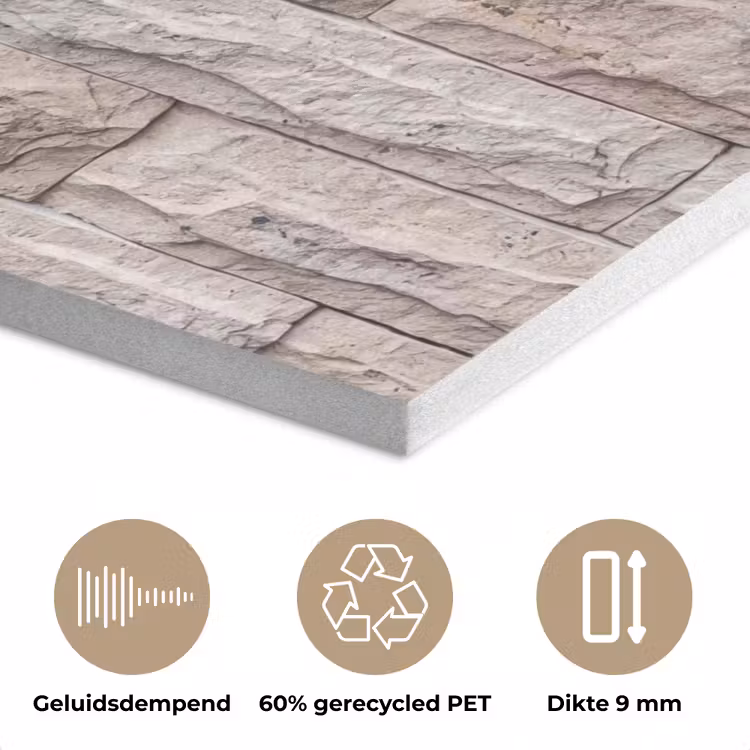 Muur - Steen - Ruw - Beige - Textuur PET vilt klein -closeup_NL