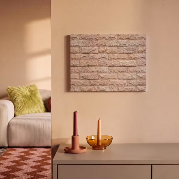 Muur - Steen - Ruw - Textuur - Beige PET vilt klein -sfeer1