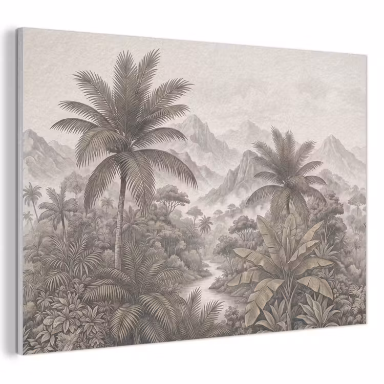 Natuur - Bergen - Rivier - Tropisch - Vintage PET vilt klein -3d
