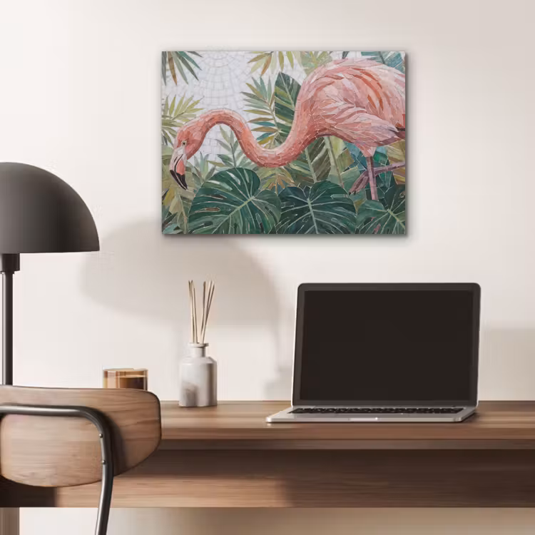 Natuur - Bladeren - Abstract - Groen - Vogel PET vilt klein -sfeer5
