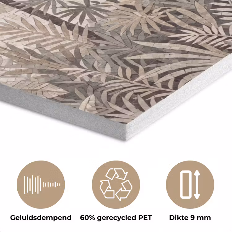Natuur - Bladeren - Landschap - Mozaïek - Beige PET vilt klein -closeup_NL