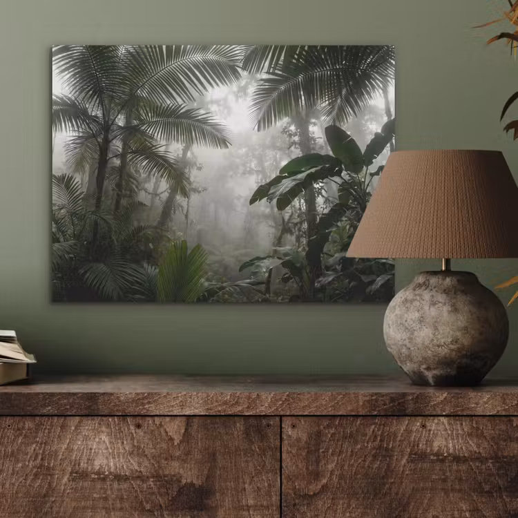 Natuur - Jungle - Mist - Groen - Bladeren PET vilt klein -sfeer2