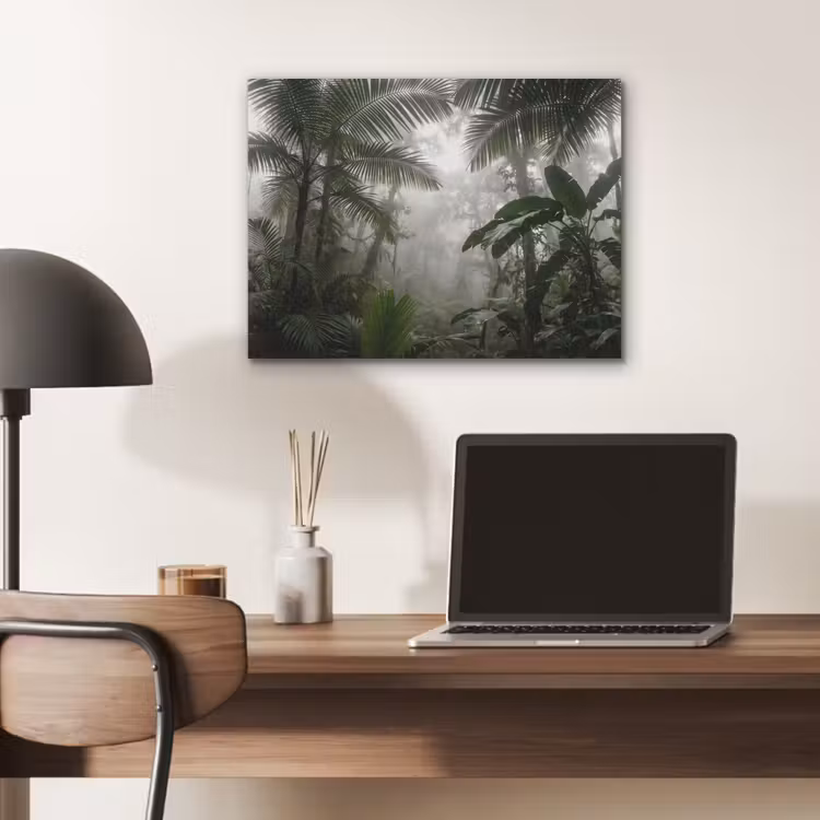 Natuur - Jungle - Mist - Groen - Bladeren PET vilt klein -sfeer5