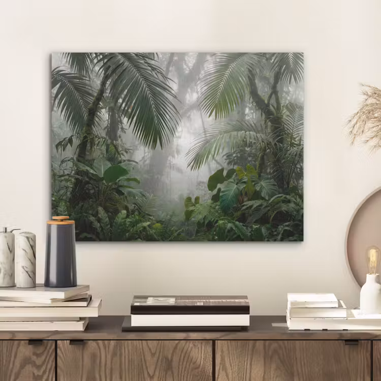 Natuur - Jungle - Mist - Tropisch - Groen PET vilt klein -sfeer1