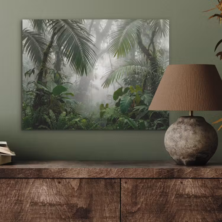 Natuur - Jungle - Mist - Tropisch - Groen PET vilt klein -sfeer2