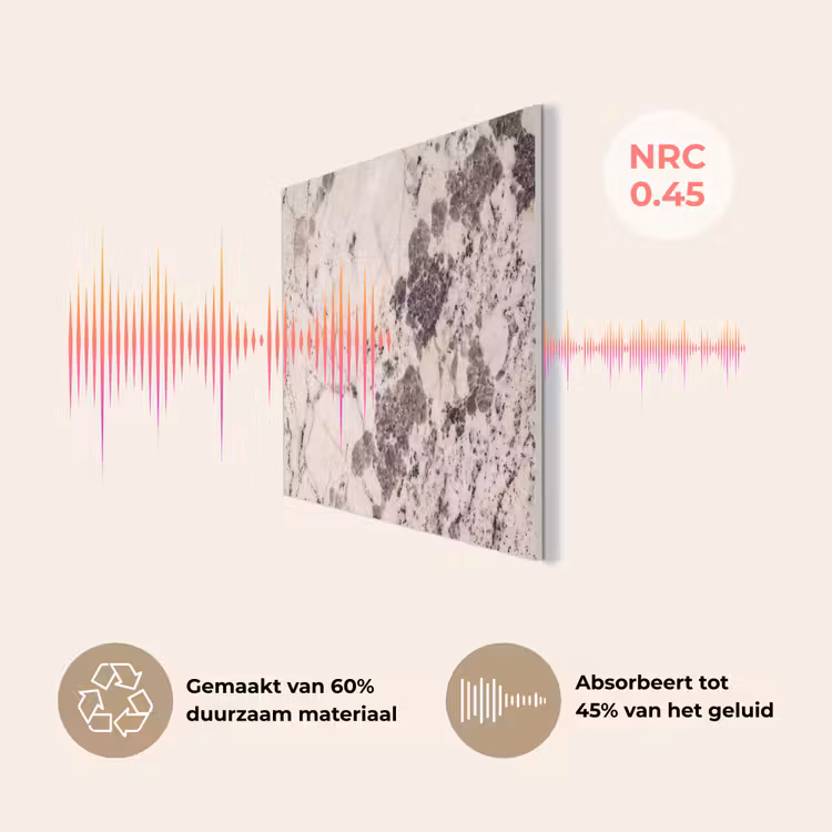 Natuursteen - Patroon - Abstract - Beige - Grijs PET vilt klein -USP_NL