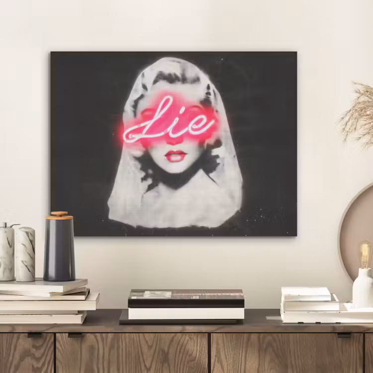 Neon - Letters - Vintage - Vrouw PET vilt klein -sfeer1
