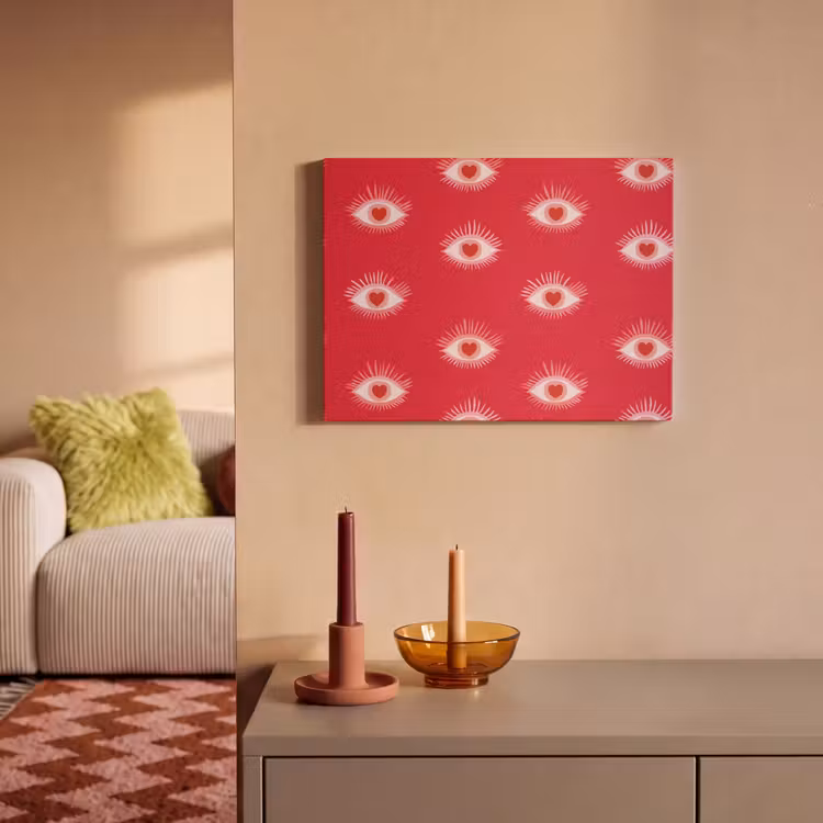 Ogen - Hart - Abstract - Rood - Roze PET vilt klein 837 -sfeer1