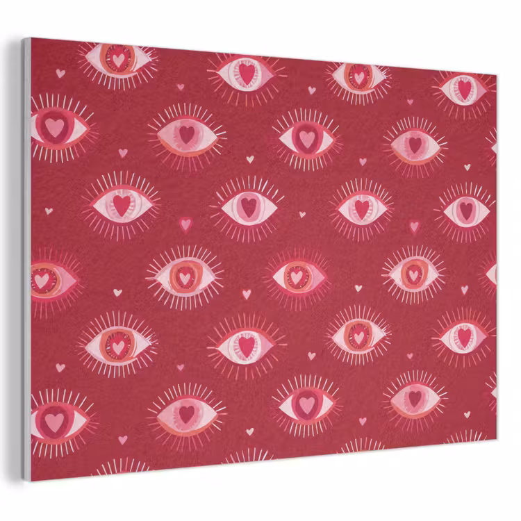 Ogen - Patroon - Roze - Donkerrood PET vilt klein 837 -3d