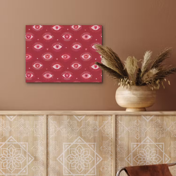 Ogen - Patroon - Roze - Donkerrood PET vilt klein 837 -sfeer4