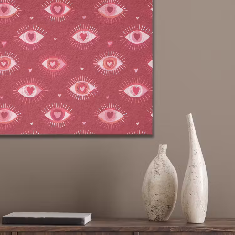 Ogen - Patroon - Roze - Donkerrood PET vilt klein 837 -sfeer6_closeup