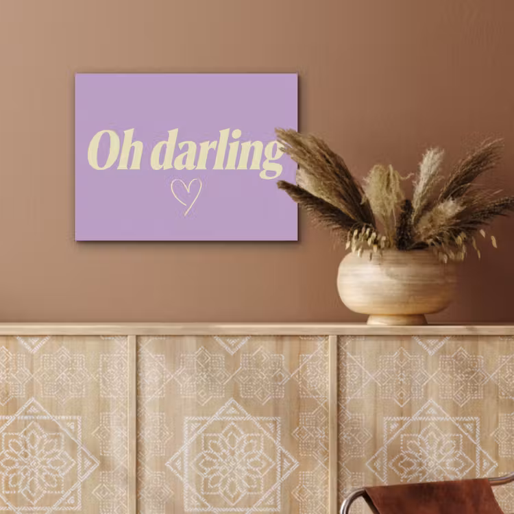 Oh darling - Hart - Paars PET vilt klein -sfeer4
