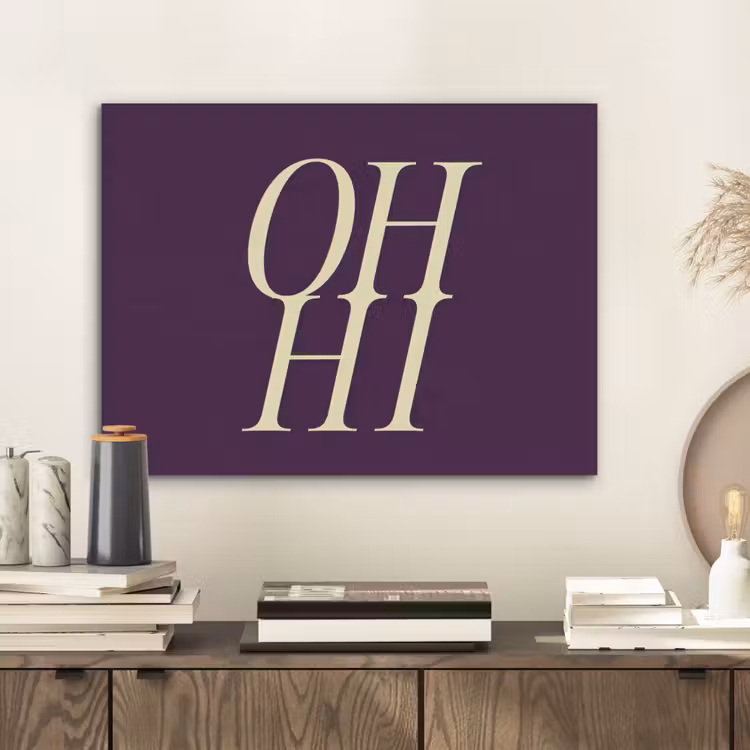 Oh hi - Paars - Minimalistisch PET vilt klein -sfeer1