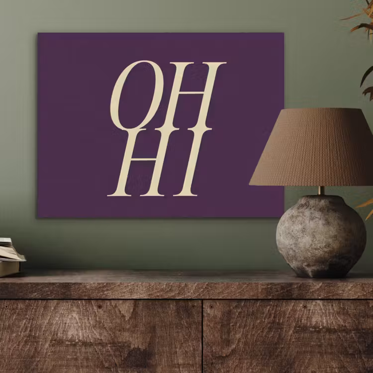 Oh hi - Paars - Minimalistisch PET vilt klein -sfeer2