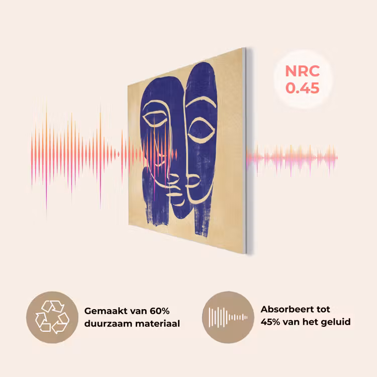 Okergeel - Blauw - Eenvoudige lijnen PET vilt klein -USP_NL