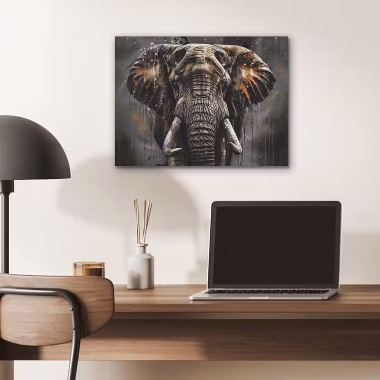 Olifant - Watercolor - Wilde dieren - Luxe PET vilt klein -sfeer5