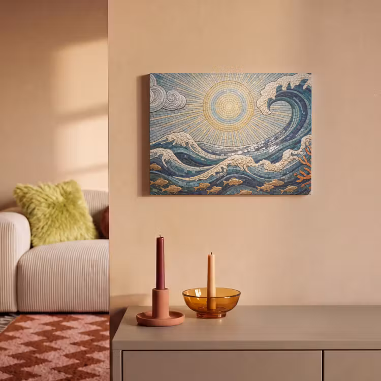 Onderwater - Koraal - Vis - Natuur - Kunst PET vilt klein -sfeer1