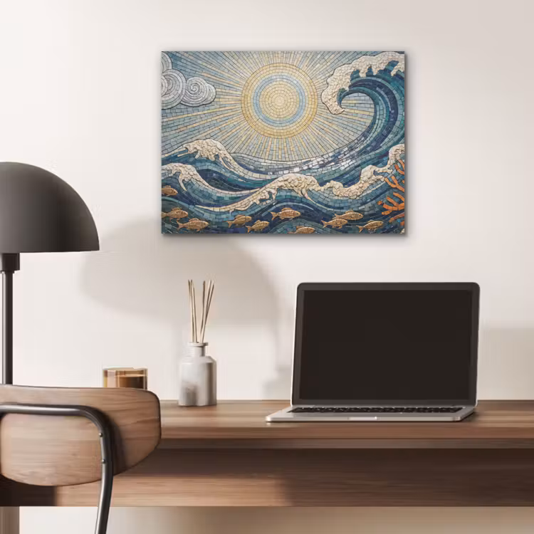 Onderwater - Koraal - Vis - Natuur - Kunst PET vilt klein -sfeer5