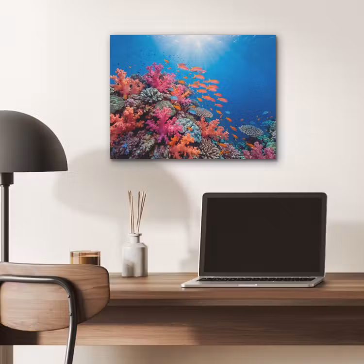 Onderwater - Koraalrif - Vissen - Oceaan - Natuur PET vilt klein -sfeer5