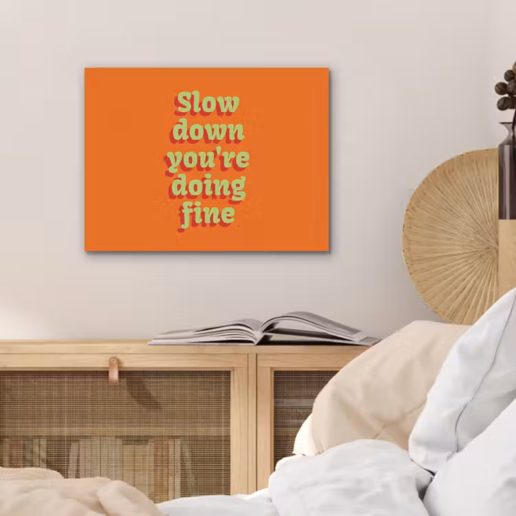 Oranje - Slow down you're doing fine - Retro PET vilt klein -sfeer3