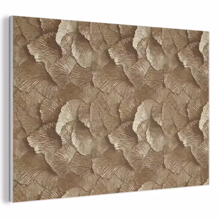 Organisch - Patroon - Bladeren - Goud PET vilt klein 837 -3d