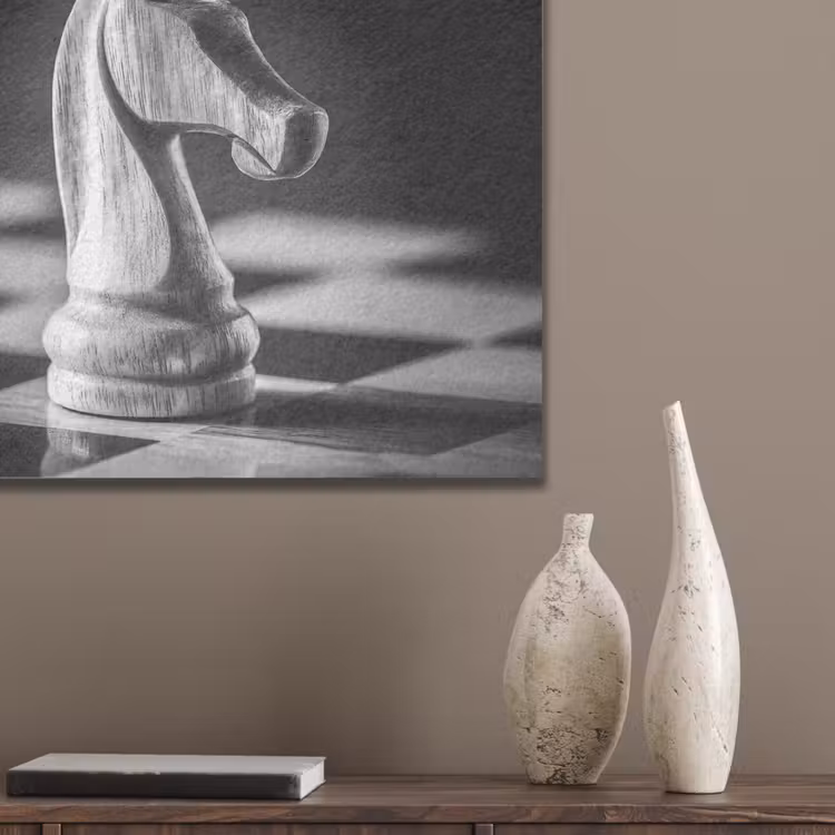 Paard - Hout - Schaalbord - Zwart PET vilt klein -sfeer6_closeup