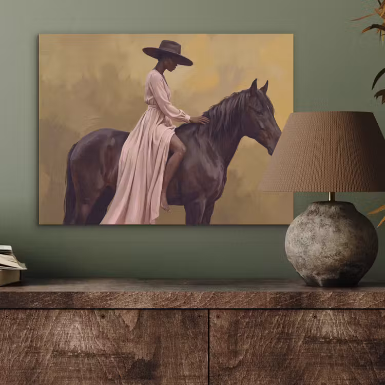 Paard - Klassiek - Oker PET vilt klein -sfeer2