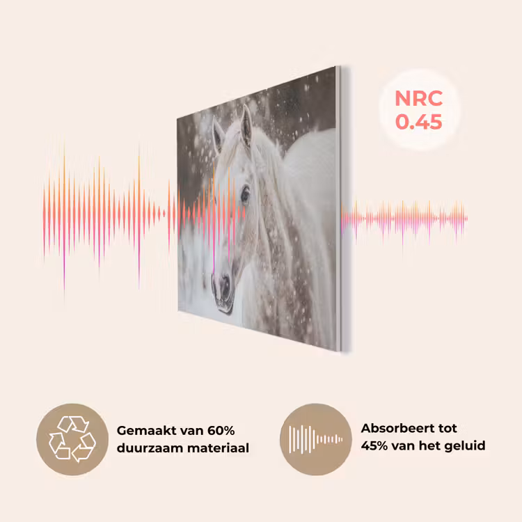 Paard - Wit - Winter - Natuur - Sneeuw - Dieren PET vilt klein -USP_NL