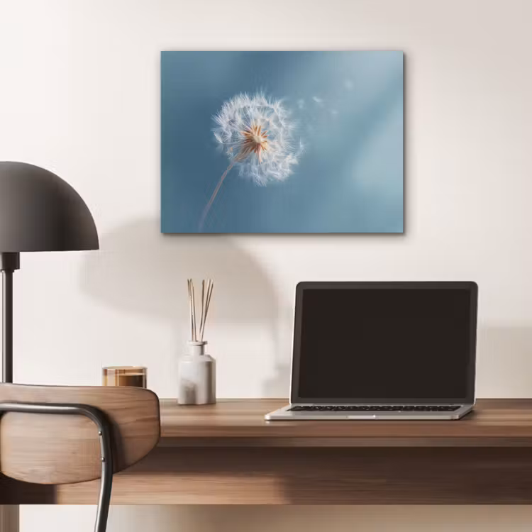 Paardenbloem - Wind - Blauw PET vilt klein -sfeer5