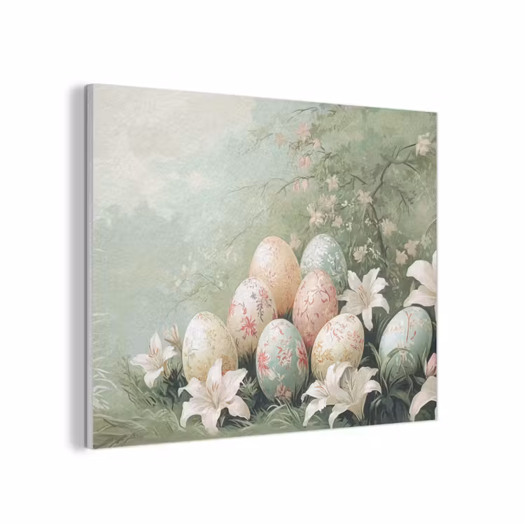 Paaseieren - Pasteltinten - Bloemen PET vilt klein -3d
