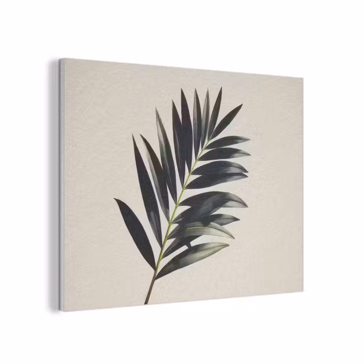 Palmblad - Subtiel - Groen - beige PET vilt klein -3d