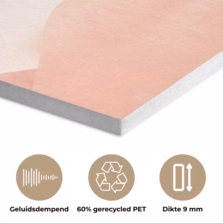 Palmbomen - Heuvels - Minimalistisch - Zachtroze PET vilt klein -closeup_NL