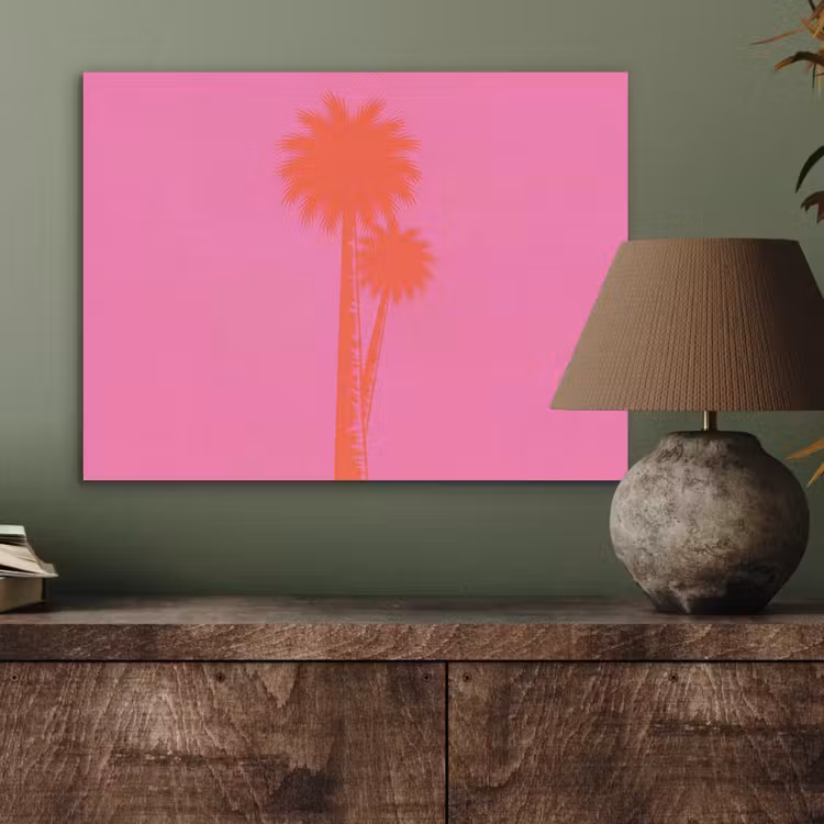Palmbomen - Modern - Roze PET vilt klein -sfeer2