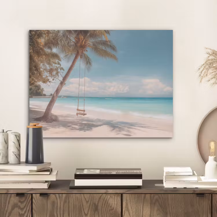 Palmboom - Schommel - Strand - Lucht PET vilt klein -sfeer1