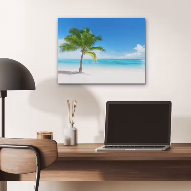 Palmboom - Strand - Zee - Zomer PET vilt klein -sfeer5