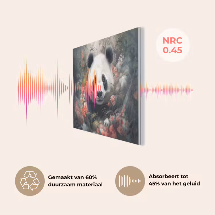 Panda - Wilde dieren - Bloemen - Natuur PET vilt klein -USP_NL