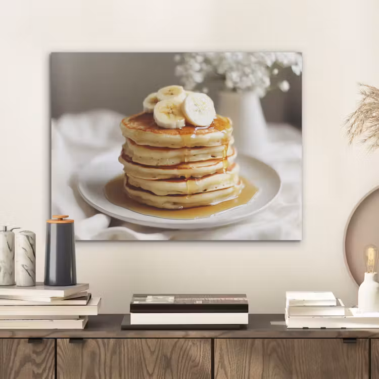 Pannenkoeken - Banaan - Siroop - Wit - Beige PET vilt klein -sfeer1