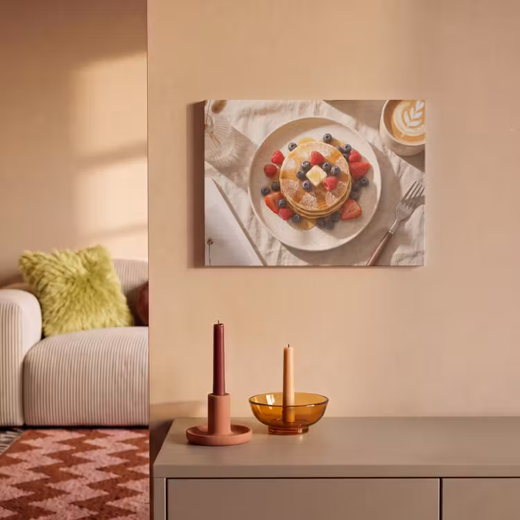 Pannenkoeken - Bessen - Ontbijt - Modern - Beige PET vilt klein -sfeer1