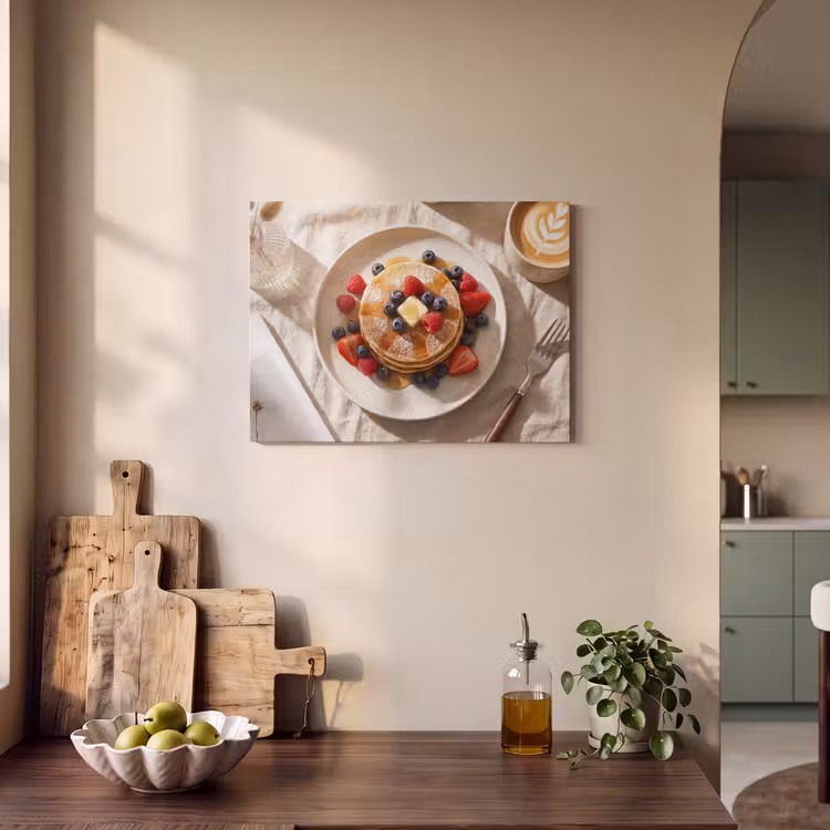 Pannenkoeken - Bessen - Ontbijt - Modern - Beige PET vilt klein -sfeer2