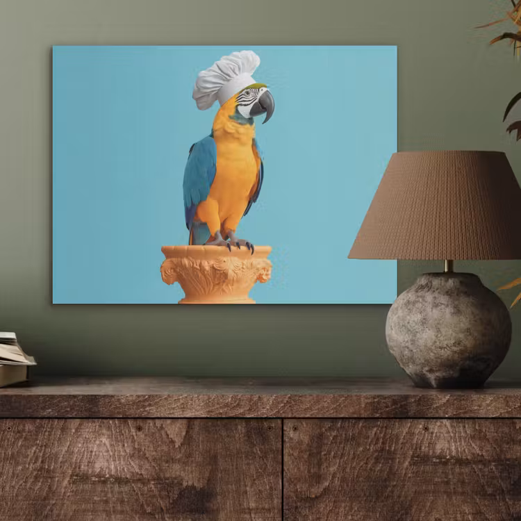 Papegaai - Koksmuts - Grappig - Vogel PET vilt klein -sfeer2