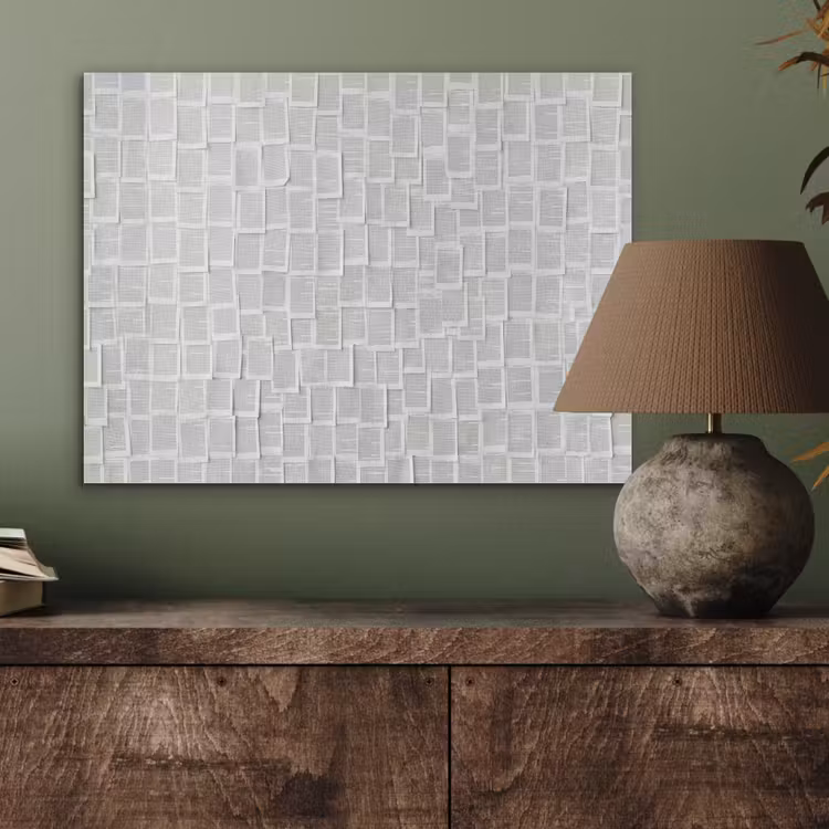 Papier - Overlappend - Textuur - Modern - Wit PET vilt klein -sfeer2