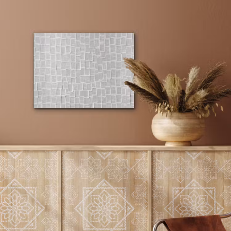 Papier - Overlappend - Textuur - Modern - Wit PET vilt klein -sfeer4
