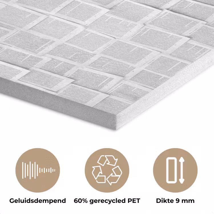 Papier - Overlappend - Textuur - Modern - Wit PET vilt klein -closeup_NL