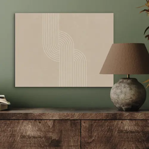 Parallelle lijnen - Lichte textuur - Beige PET vilt klein -sfeer2