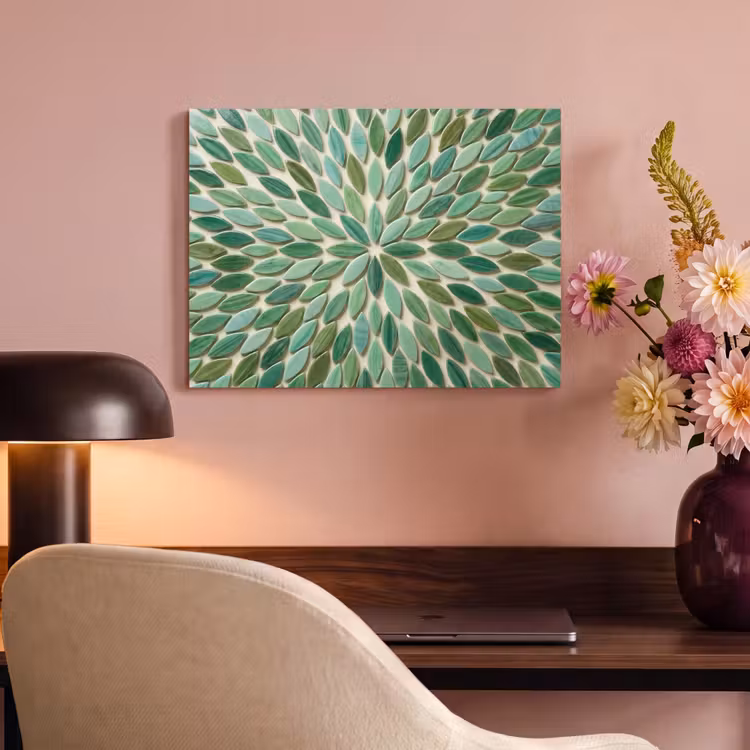 Patroon - Blad - Groen - Abstract PET vilt klein -sfeer3
