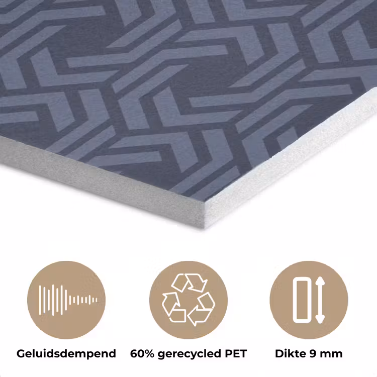 Patroon - Blauw - Geometrisch PET vilt klein 837 -closeup_NL